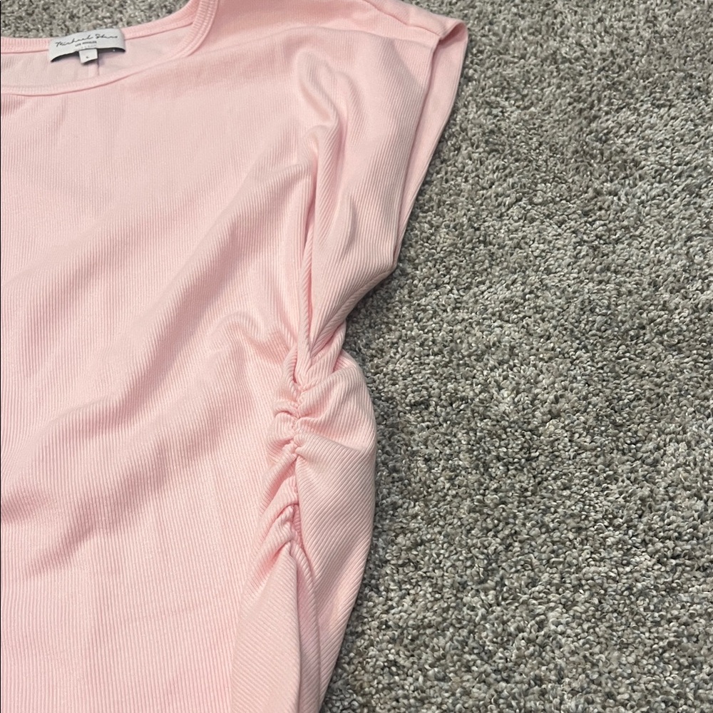 Michael Stars Light Pink Side-Ruched Sleeveless Tunic - Picture 2 of 2